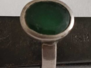 pure silver simple emerald ring