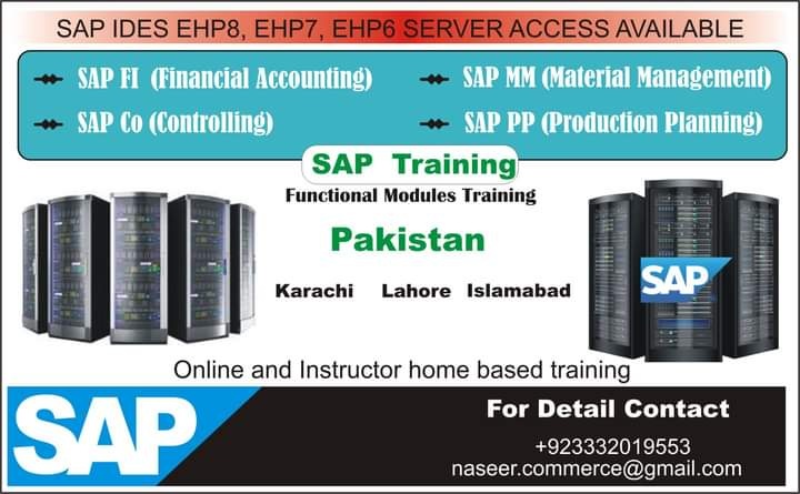 SAP Fi Co MM PP and SD modules training online instructor led
