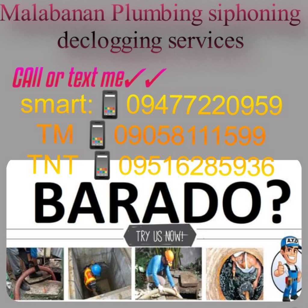 Malabanan Plumbing siphoning declogging services