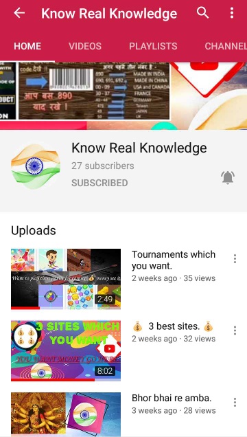Search on YouTube Know real knowledge