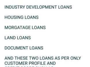 ALL TYPES OF LOANS WILL BE ARRANGED

SUCH AS
 
INDUSTRY DEVELOPMENT LOANS

HOUSING LOANS

MORGATAGE