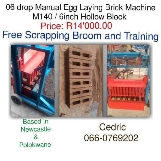 Manual Egg Laying Brick Machine to make M140 Hollow Blocks