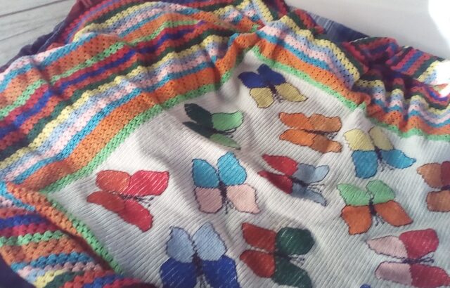 Hand quilted large blanket