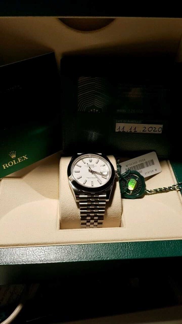 Available is a brand new Rolex Datejust reference 126300, on jubilee bracelet.