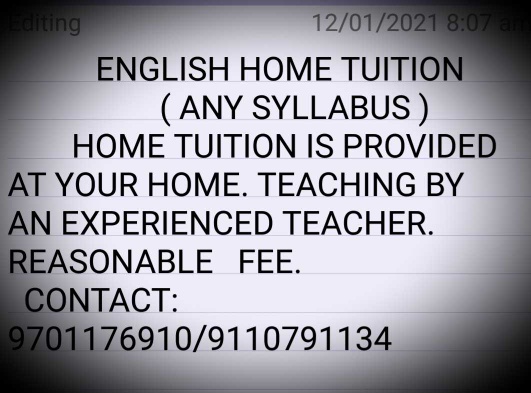 ENGLISH HOME TUITION