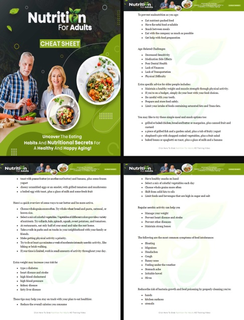 PLR NUTRITION FOR ADULTS.