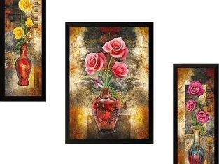 Synthetic Wood Frame Wall Painting Combo (Pack of 3)