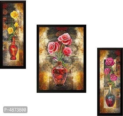 Synthetic Wood Frame Wall Painting Combo (Pack of 3)