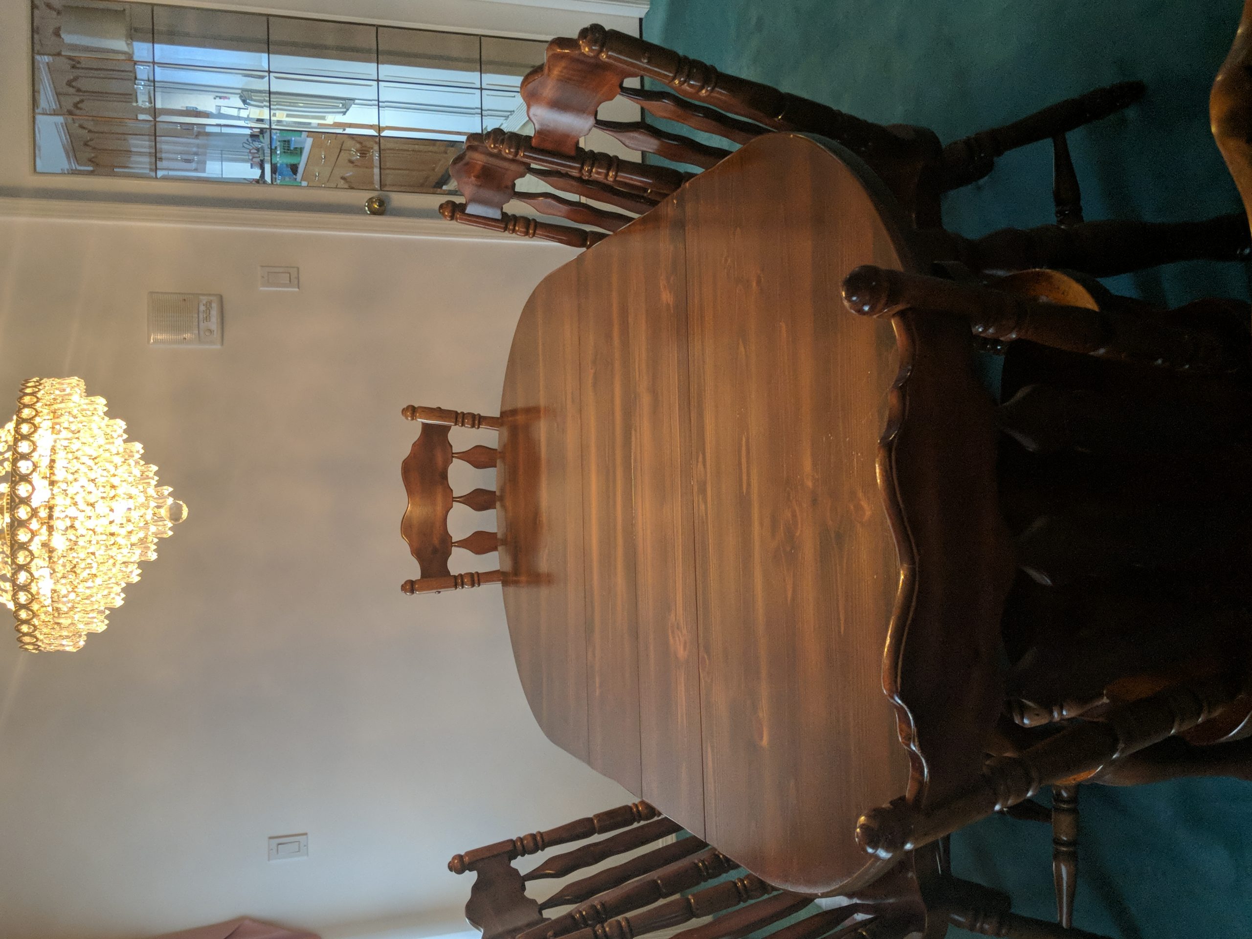 soild dining table and chairs and hatch