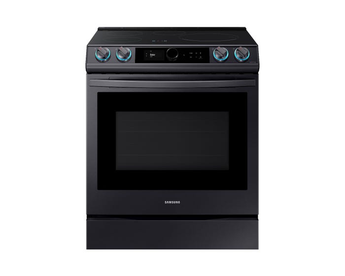 Samsung 30 inch 6.3 cu. ft. Smart Slide-In Induction Range with Air Fry in Black Stainless Steel NE63T8911SG