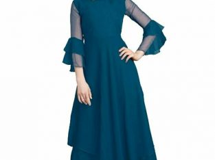 Georgette Blend Stitched Flared/ A line Party Wear Gown