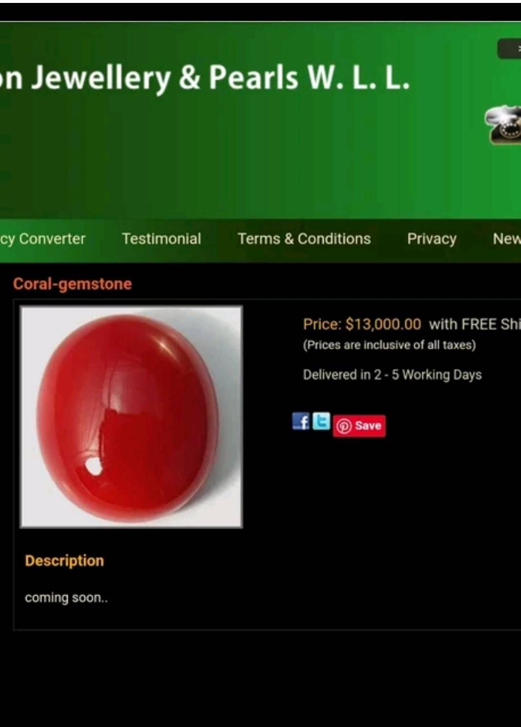Gemstone Red Coral sets jewelry