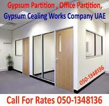 Gypsum partition aluminum works company Ajman Sharjah Dubai