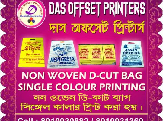 Non Woven DCut Bags Single Colour Offset Printing