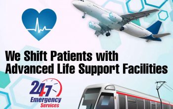Safe Medical Transportation Falcon Emergency Train Ambulance in Patna