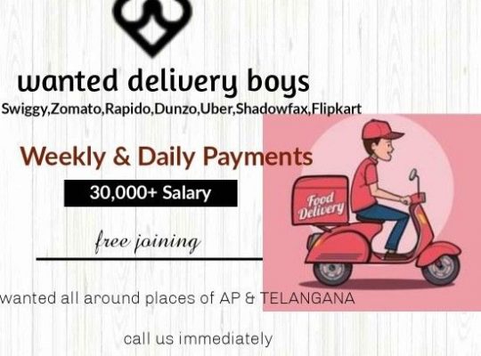 wanted delivery boys nd Rider’s