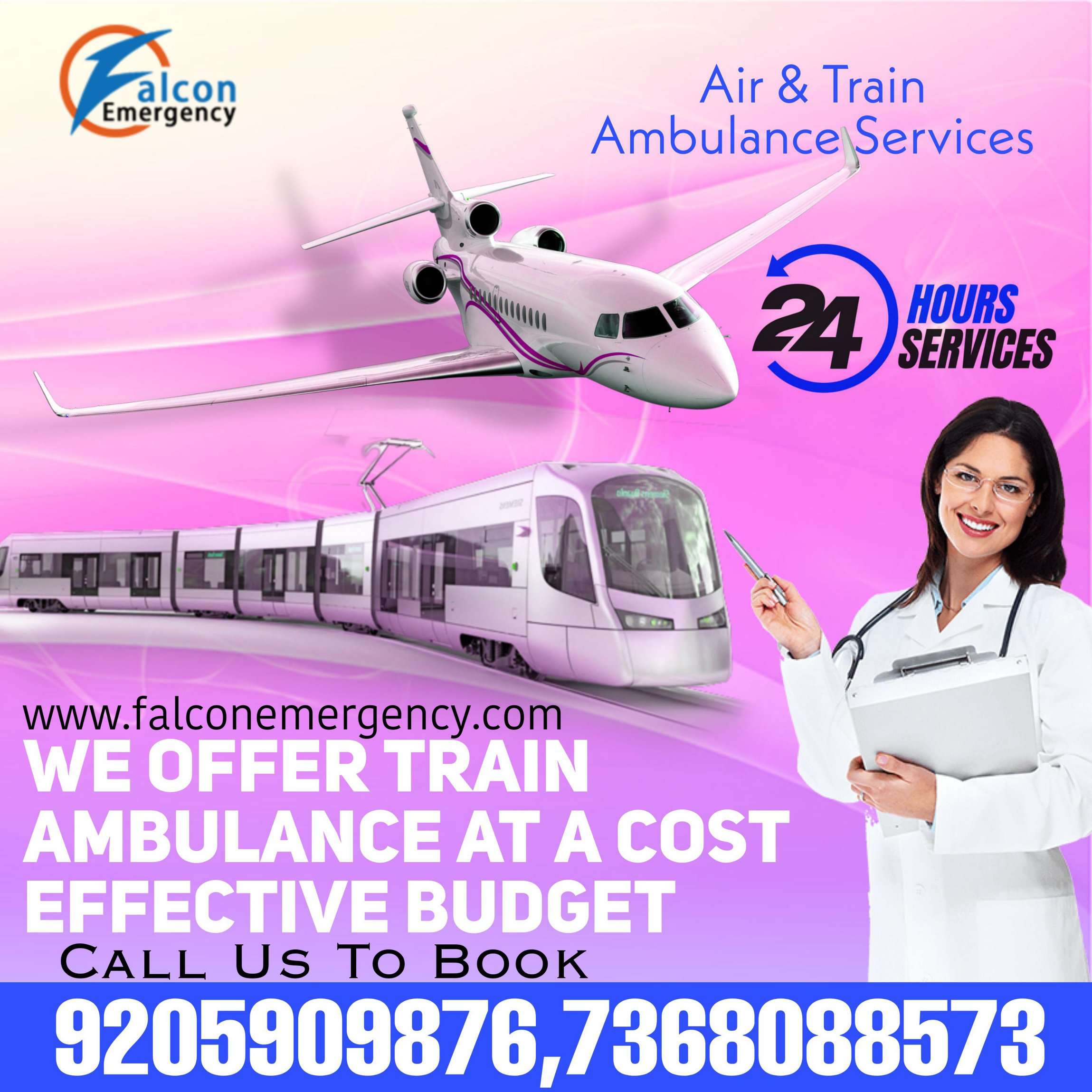 Non-Risky Medical Transportation Offered by Falcon Train Ambulance in Bangalore